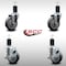 Service Caster 4'' SS Thermoplastic Rubber Wheel Swivel 1-5/8'' Expanding Stem Caster Set 2 Brakes, 4PK SCC-SSEX20S414-TPRB-2-TLB-2-158 - alternate 5